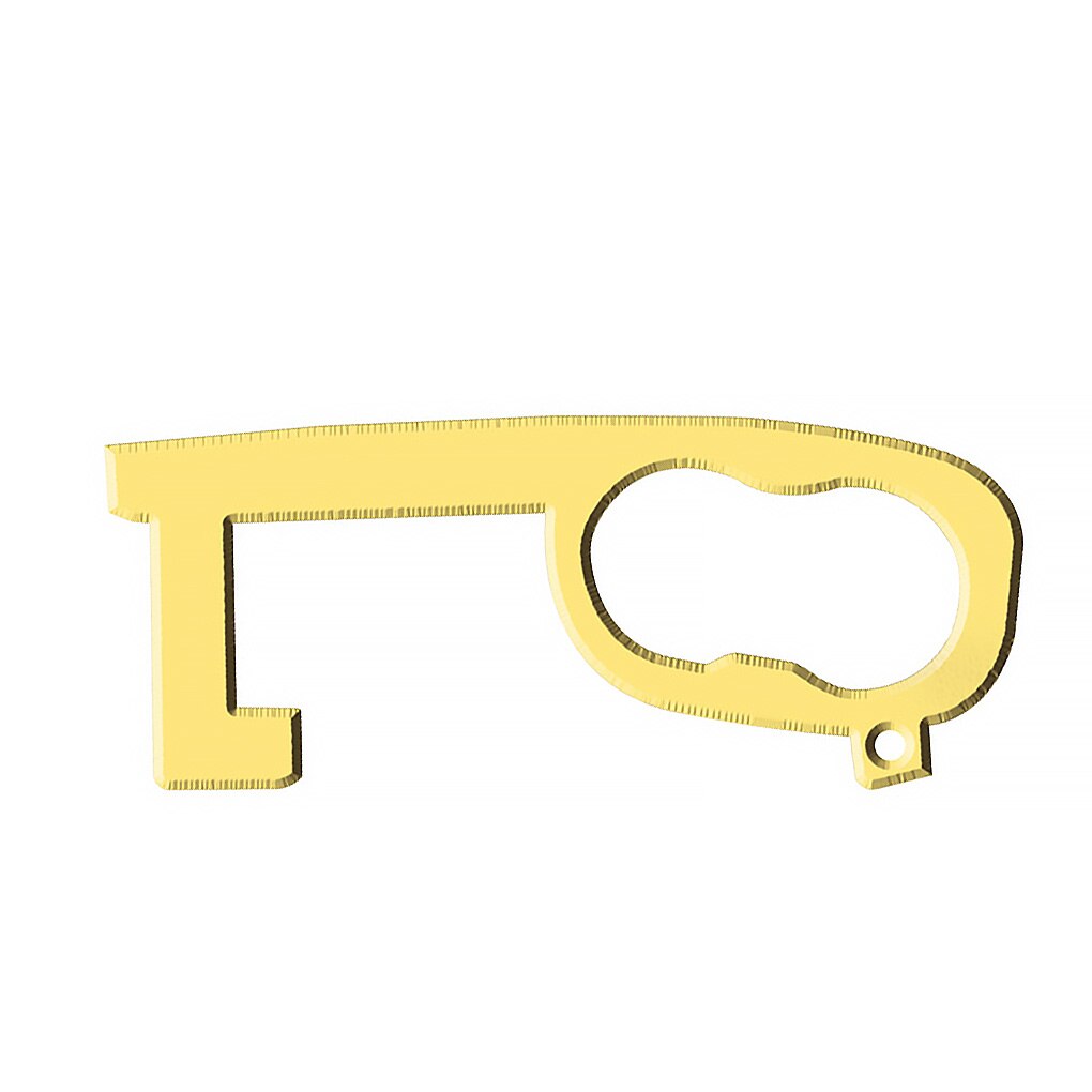 Avoid Contact Door Handle Puller Key Shaped Portable Metal Elevator Button Press Contactless Tool