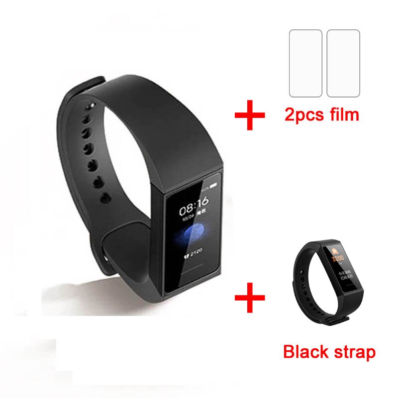 Xiaomi redmi band smart puls fitness sport tracker bluetooth 5.0 vandtæt armbånd touch stor farveskærm armbånd: Tilføj sort rem