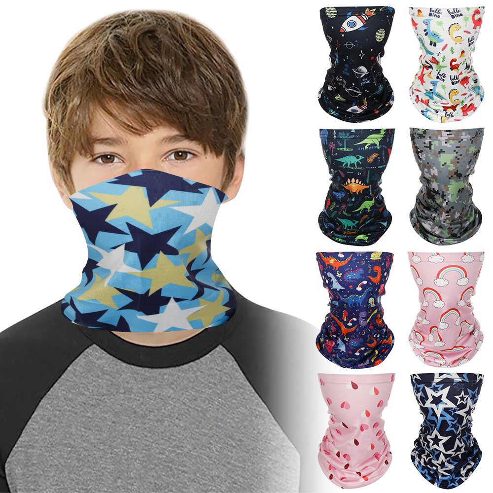 Enfants élastique Anti-UV tête visage cou guêtre Tube anti-poussière Bandana écharpe demi visage foulards en plein air cyclisme accessoires