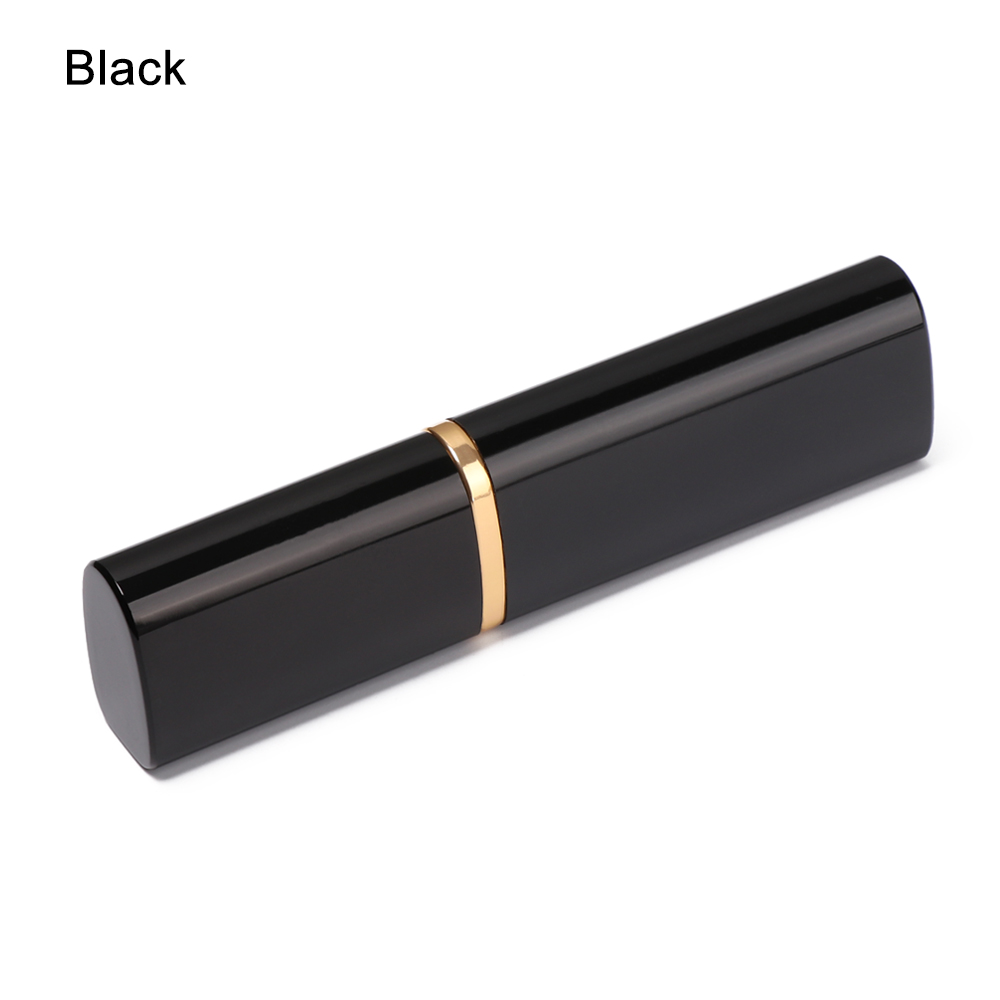 Kvinder mænd bærbare mini aluminiumoxid blyant briller boks metal mini bærbare læsebriller solbrille etui briller protecto: Sort a