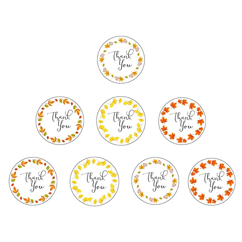 120 stuks /10 vellen bedankstickers herfstbloemen zegellabels rond label voor kerstdecoratie sticker
