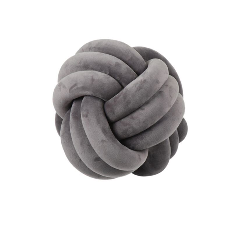 3 tresses nouées en peluche 20CM/27CM, oreiller en peluche, coussin de dos pour bébé, poupée de sommeil calme, décoration de chambre à coucher: Grey-27CM
