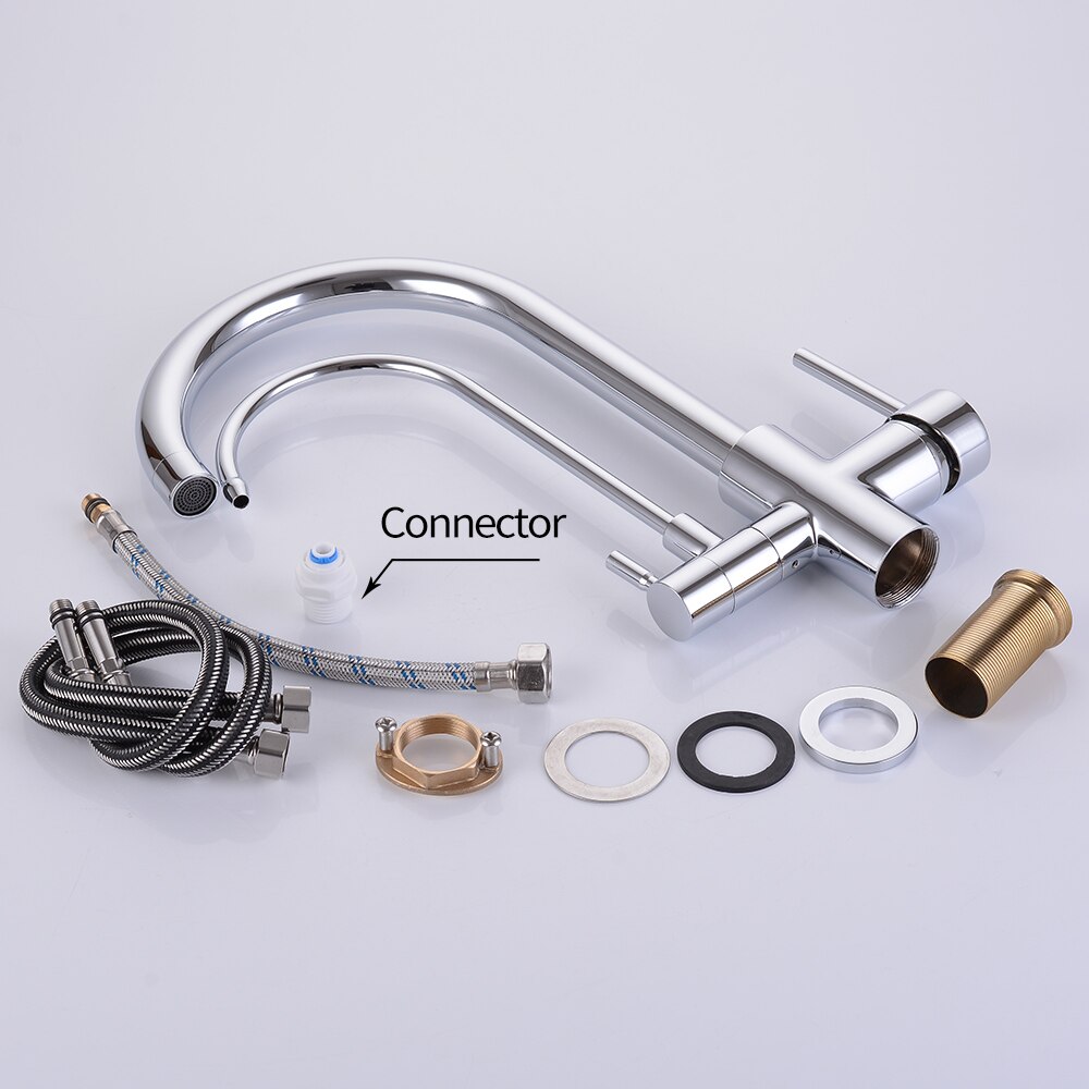 360 stopni obrót filtr kuchnia bateria kranowa dotknij mosiądz podwójny uchwyt kran kran kuchenny ciepłej i zimnej