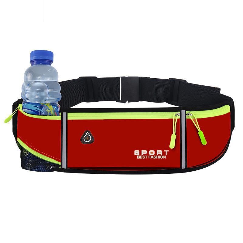 Buylor Sport Taille Verpakking Vrouwen Mannen Running Belt Heuptas Waterdicht Fanny Pack Portemonnee Mannen Pouch Riem Draagbare Telefoon Houder gym: red 1