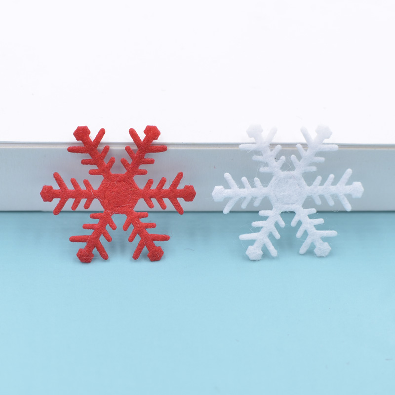 100 stk 25mm nonwoven filt stof snefnug applikationer til bryllup/fest/jule indretning træ ornament patches gør-det-selv tilbehør  s85