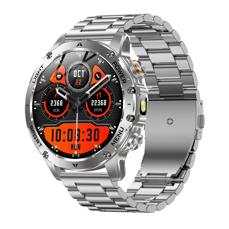 Męnarty Smartwatch na wolnym powietrzu AK87 Latarka Multifunkcyjny naganiacz zwierza zdatność Połączenia Bluetooth Duża Bateria 1000mAh Smartwatch