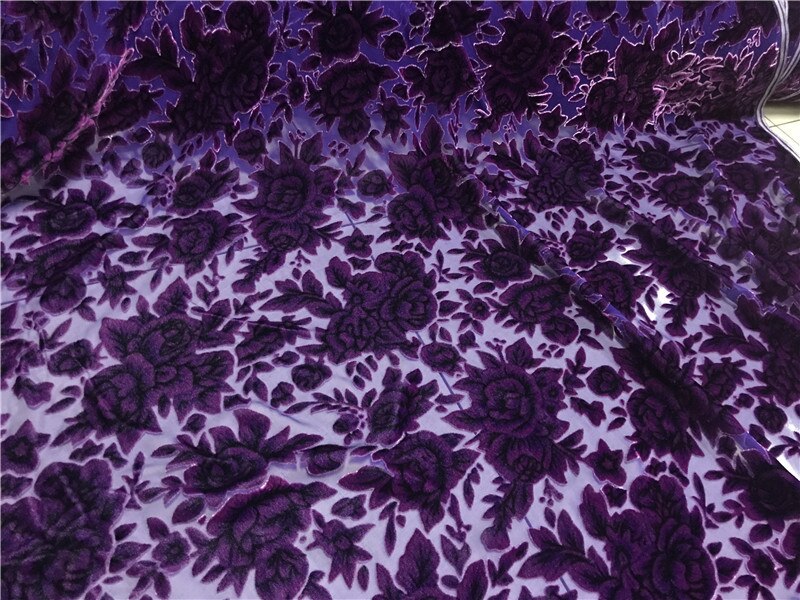 Lilla peon blomst fløyel 100%  silke stoffer av pleuche alder sesong morbær silke fløyel stoffer for cheongsam kjole skjørt dress