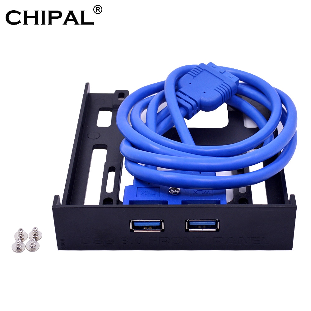 Chipal 5Gbps 20Pin 2 Port Usb 3.0 Voorpaneel Kabel Adapter USB3.0 Hub Plastic Expansie Beugel Voor Pc Desktop 3.5 &#39;&#39;Floppy Bay