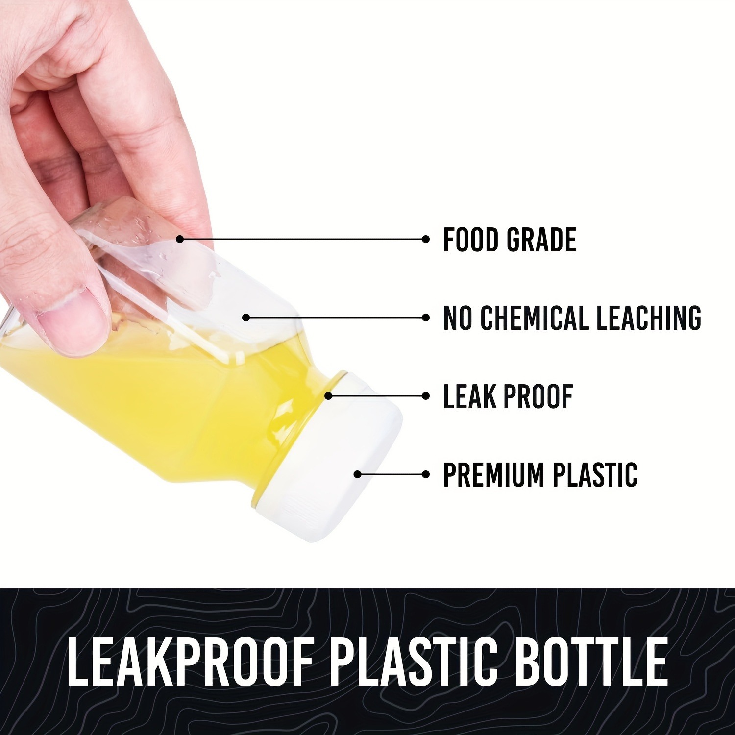 5pcs Plastic Bottles For Liquids - Ginger Shot Bottles With Caps, Wellness Juice Shot Drink Containers For Homemade Beverages