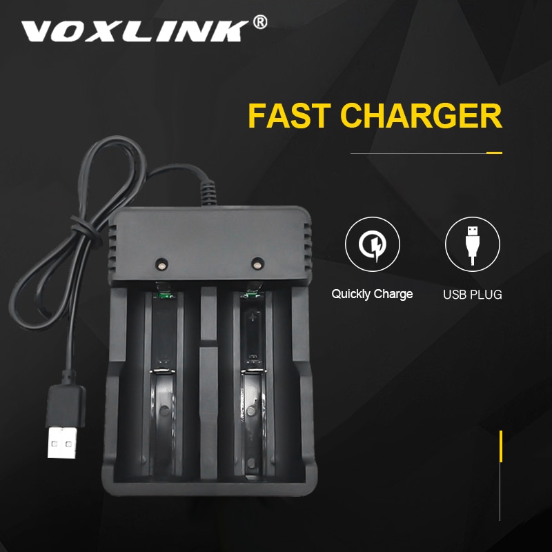 Voxlink Batterij Oplader 2 Slots Usb Smart Opladen 18650 26650 21700 14500 26500 22650 26700 Li-Ion Oplaadbare Batterij Oplader