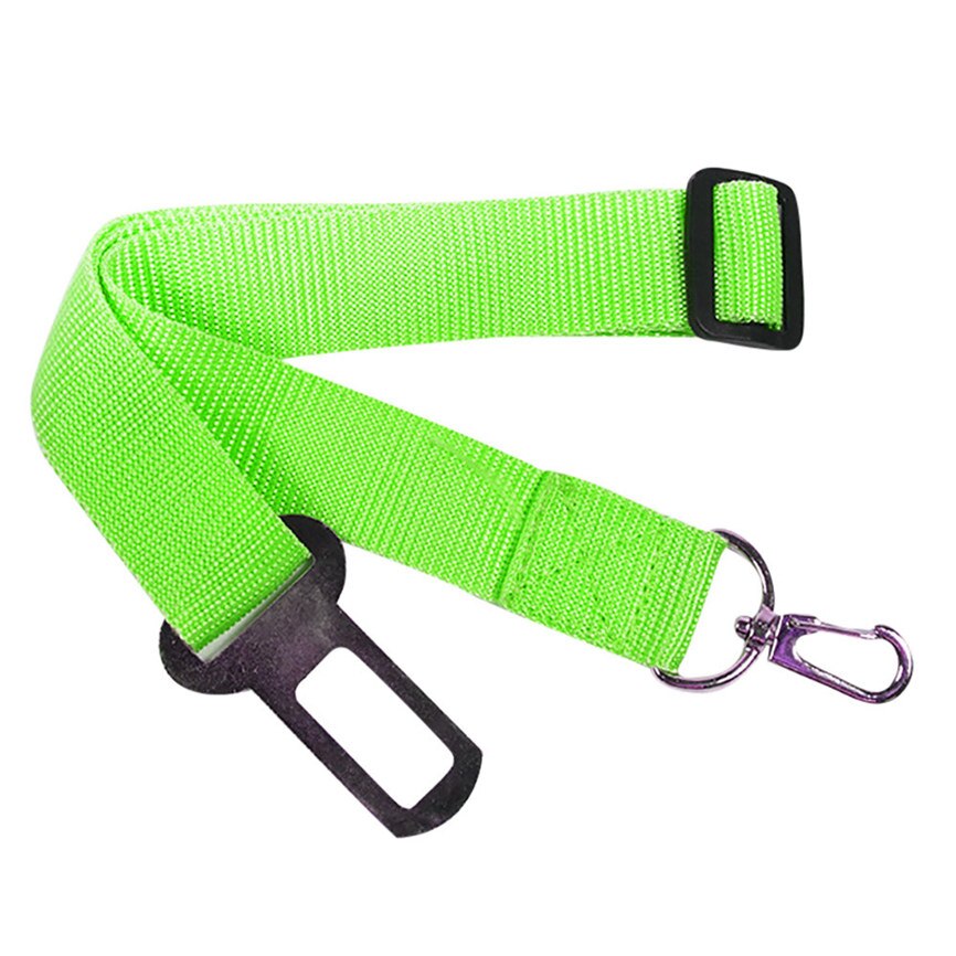 Adjustable 1 x Pet Safety Seat Belt Dog Pet Car Safety Seat Belt Restraint Lead Travel Leash: green