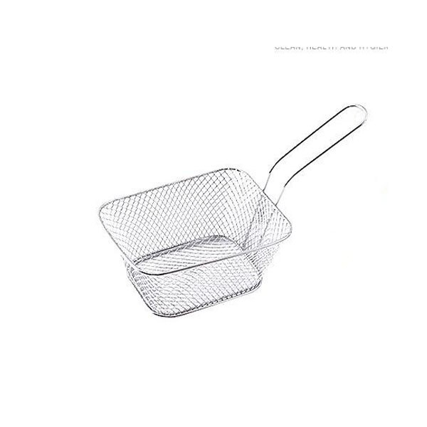 1pc metallkurver i rustfritt stål servering av mat presentasjon kokeverktøy pommes frites kurv mini yngel oppbevaring kjøkken husholdningsartikler: Fliser stor