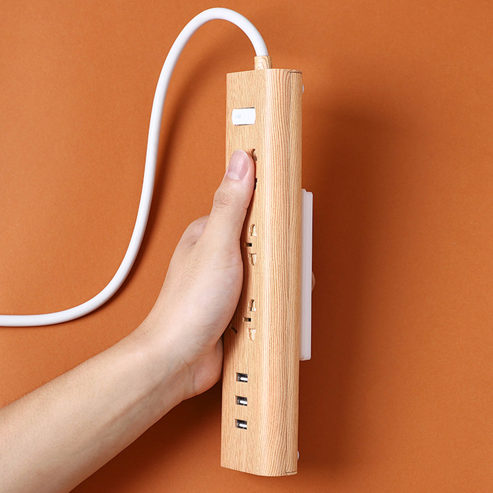 Powerful Traceless Wall-Mounted Sticker Plug Fixer Home Self-Adhesive Socket Cable Wire Organizer Seamless Strip Holder