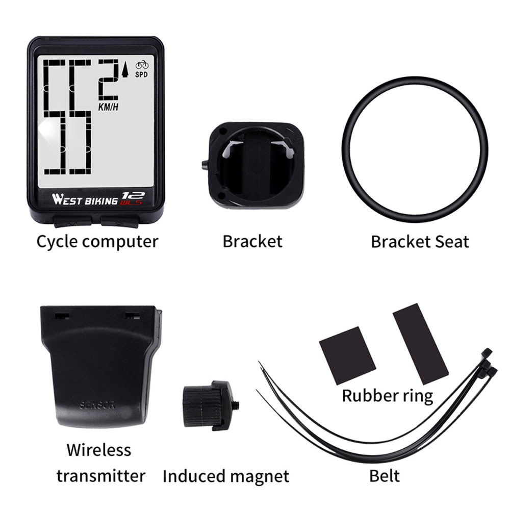 Large Wireless Bicycle Computer Digital Bike Computer Odometer Speedometer GPS Bike Speed Distance Time Measure
