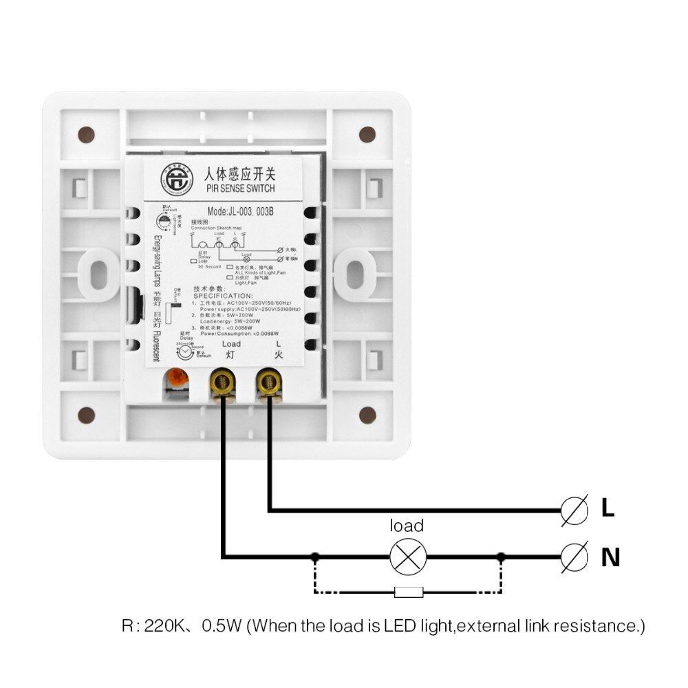 Wireless Motion Sensor light Switch 110 v-240 v Verzonken Muur Motion Sensor Switch Module Detector Auto ON OFF PIR Schakelaar