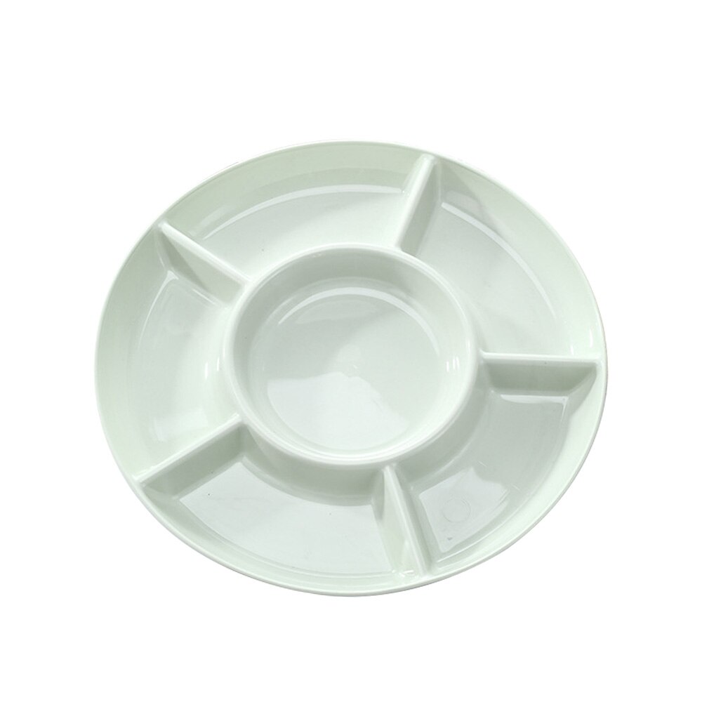 1 pc 6-Compartment Food Storage Tray Dried Fruit Snack Plate Appetizer Serving Platter for Party Candy Pastry Nuts Dish: green