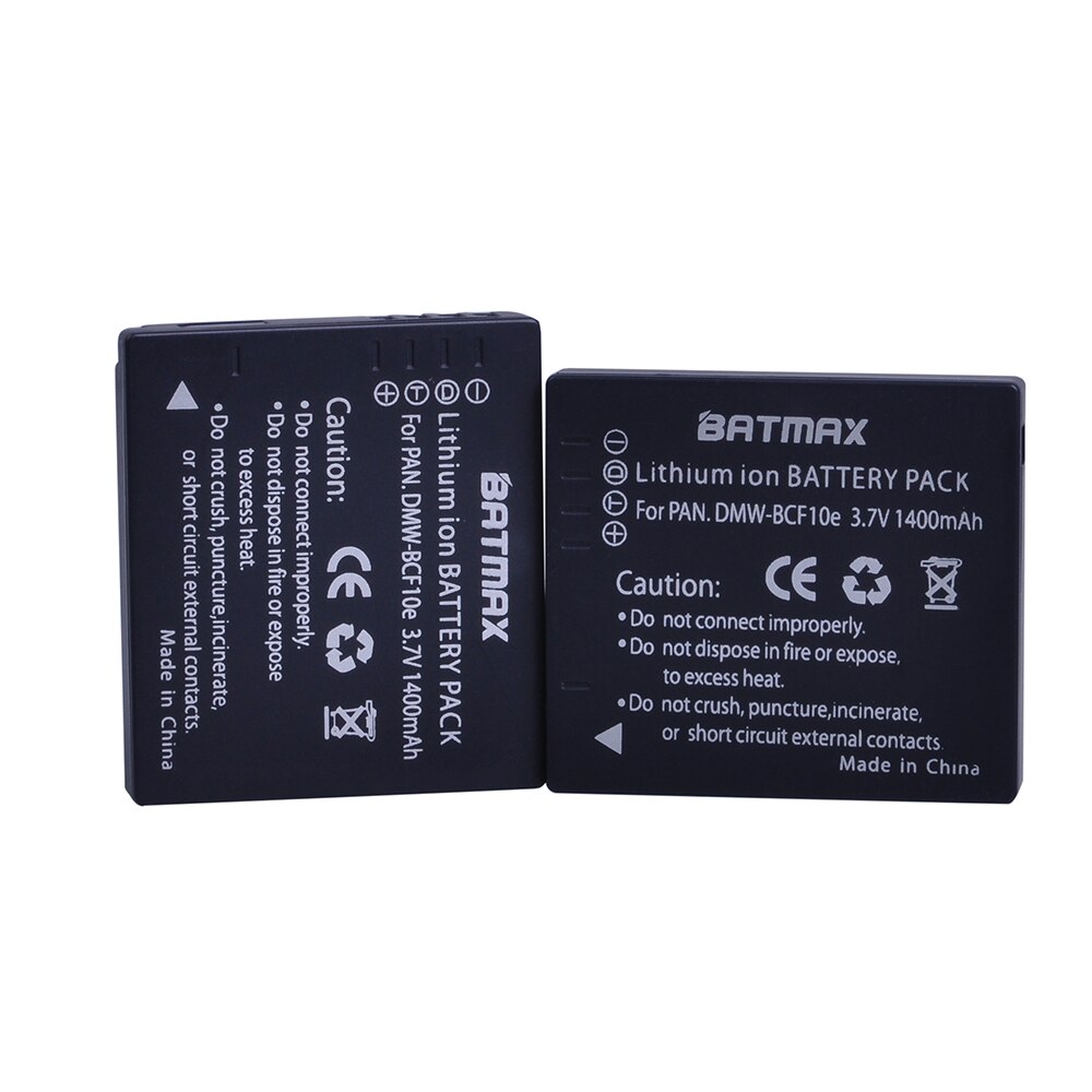 Batamx 1400mAh DMW-BCF10 DMW-BCF10E DMW-BCF10PP Battery+LCD USB Charger for Panasonic Lumix CGA-S/106B, DMC-F2, DMC-F3, DMC-FH1