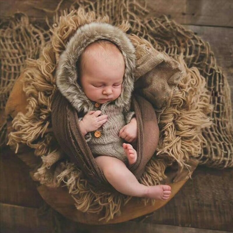 Pasgeboren Fotografie Prop Chunky Jute Laag Netto Hessische Jute Achtergrond Dekens Achtergrond Doek Handwerk Jute Baby Foto Mat