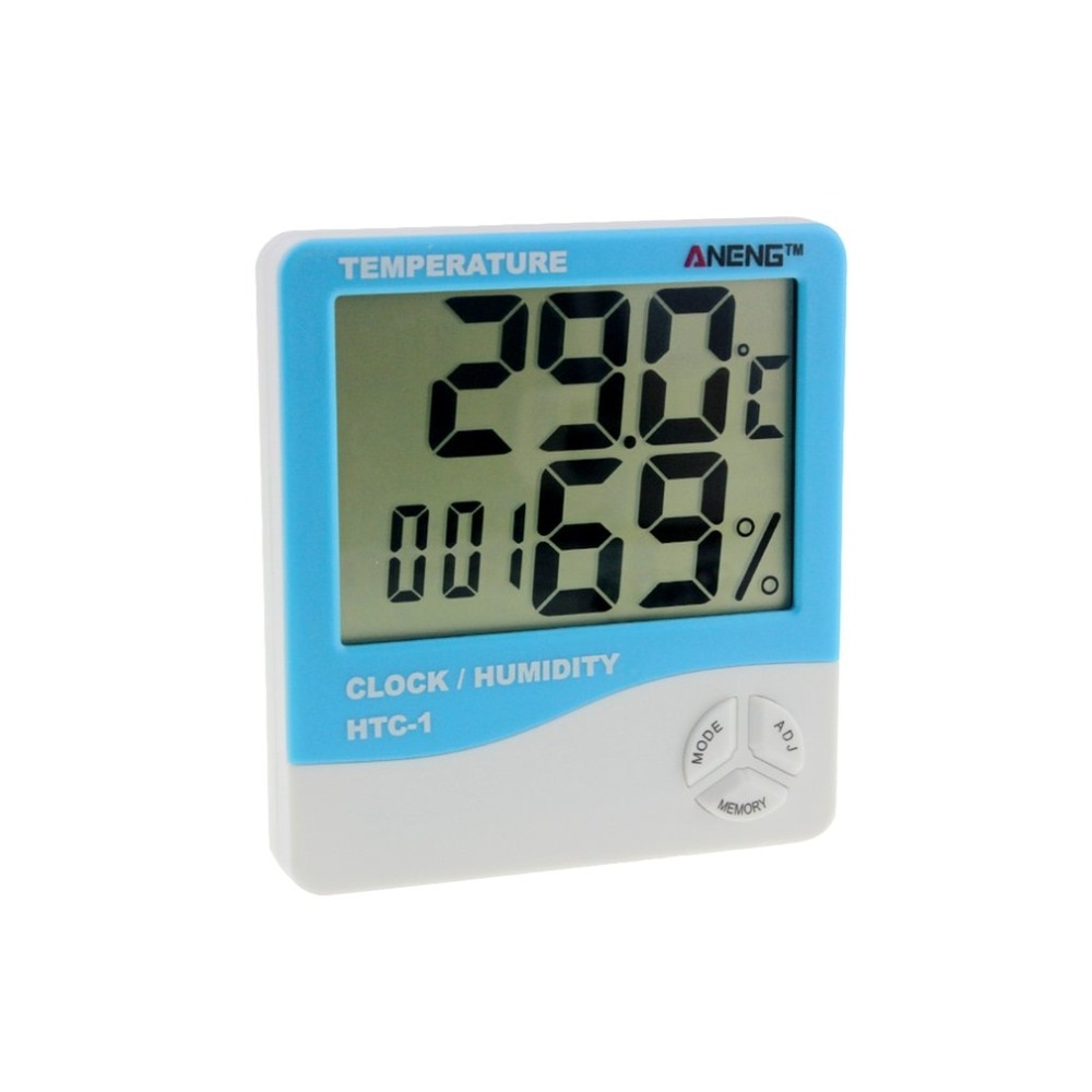 HTC-1 Indoor LCD Elektronische Digitale Temperatuur Vochtigheid Meter Kamer Thermometer Hygrometer Wekker Weerstation