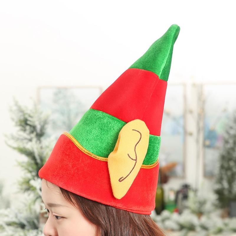 Orejas de elfo de Navidad dibujos animados creativos rojo verde rayas sombrero Festival Año Decoración Accesorios