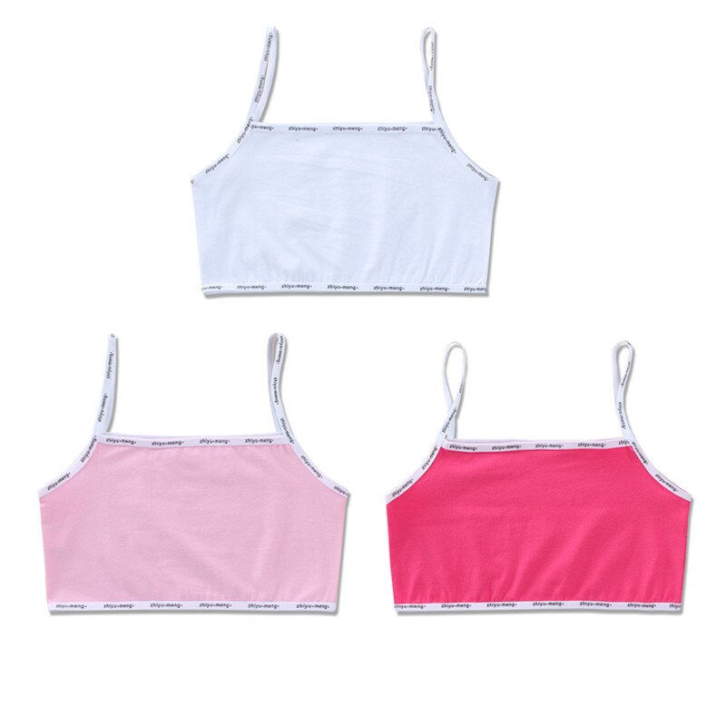 3 pz/lotto bambini biancheria intima modello 100% cotone ragazze canotta colore della caramella canottiera ragazze gilet 8-14years: baifenmei