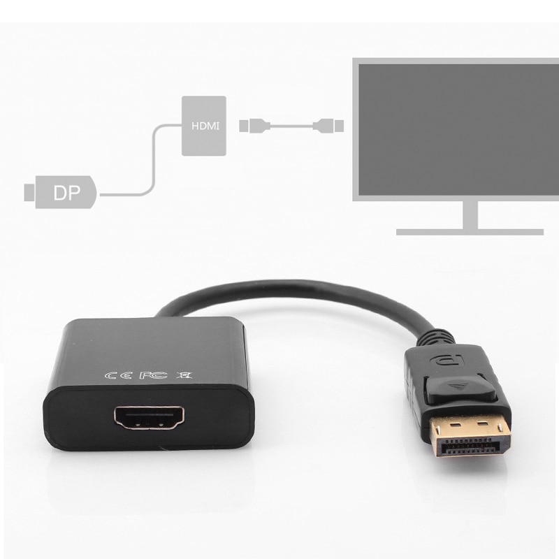 Displayport dp till hdmi adapterkabel dp displayport hane till hdmi hona konverteradapterkabel för pc laptop
