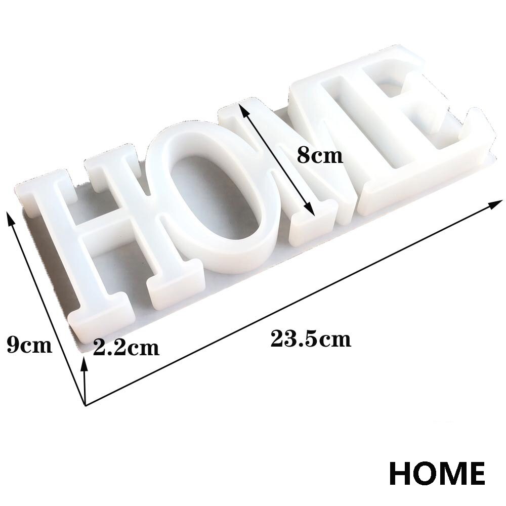 3D LOVE/HOME Silicone Mold Letters Casting Molds Heart Shape Home Craft Decoration Crystal Glue Cake Candy Jewelry Making Tool: HOME