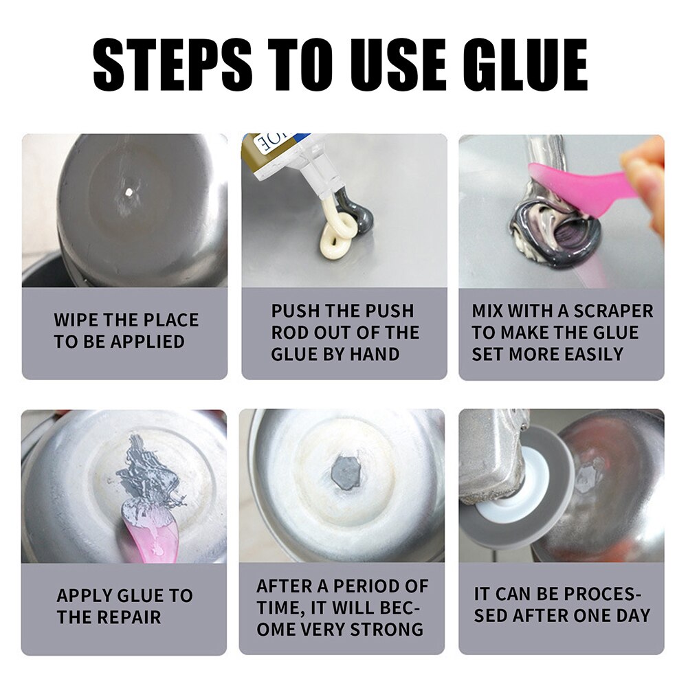 Quick Drying Welding Casting Glue Waterproof Solder Paste Steel Cast Iron Metal Crackle Repair Agent Industrial Adhesive 50mlA+B