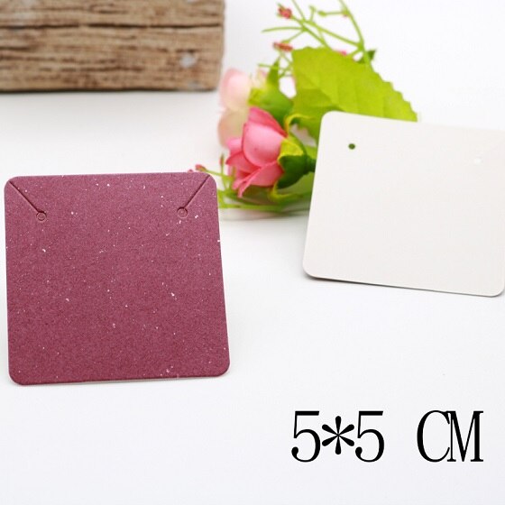 Multi Size 100pcs Kraft Handmade Earring Card with Colorful Pattern Printed Paper Packaging Earring Cards Jewelry Displays Cards