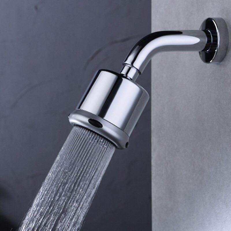 Overhead Top Shower Set ABS 3 Function 4 Inch Shower Solid Brass Cold Valve Shine Chrome Rainfall 1 Way Round Mixer Faucet