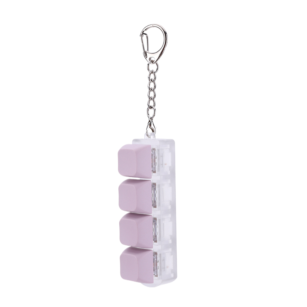 Juguete de tecla de teclado DIY para adultos, llavero Fidget, juguetes de descompresión, llave mecánica, para aliviar el tiempo de paso: Morado
