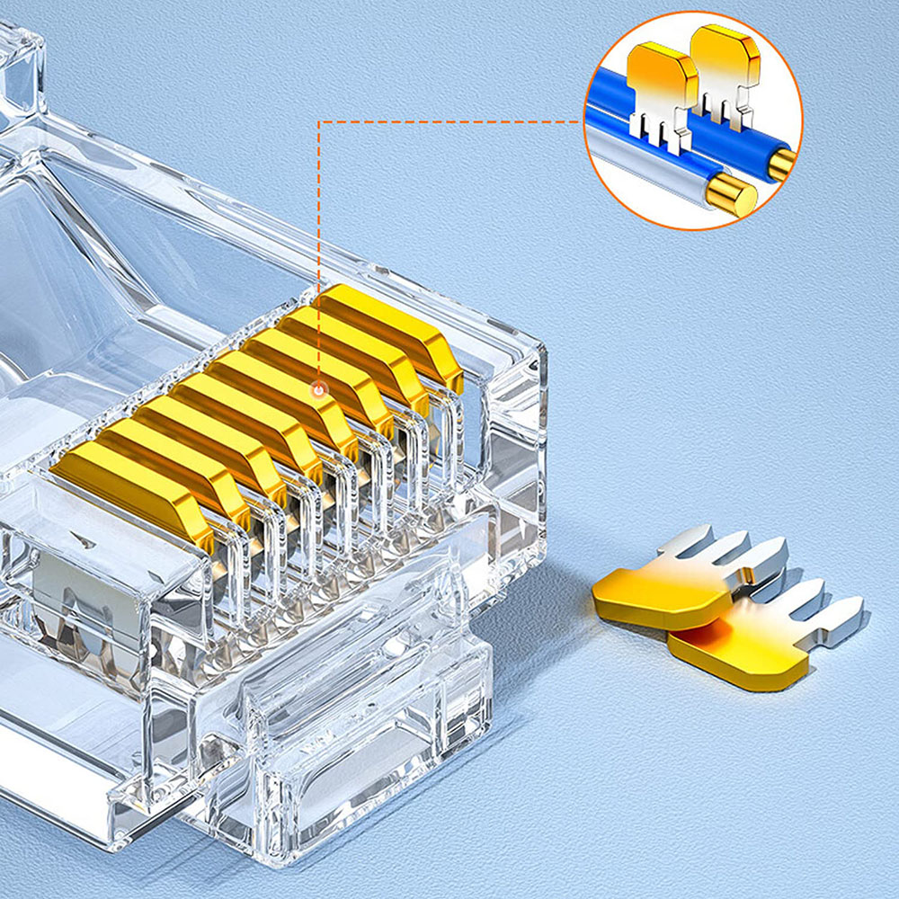 10/50/100pcs RJ45 Connector Cat6a Cat7 RJ45 plug shielded FTP 8P8C Network Crimp Connectors