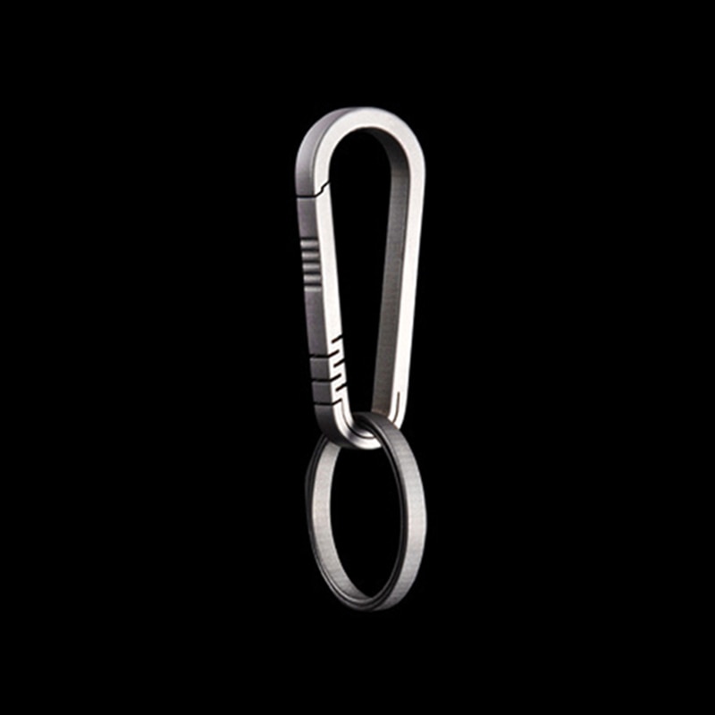 Titanium Legering Sleutelhanger Rugzak Lichtgewicht Opknoping Gesp Outdoor Karabijnhaak Roest-Proof Quick Rebound 4.6Cm/6.6Cm Optionele: A Small Gray Ring