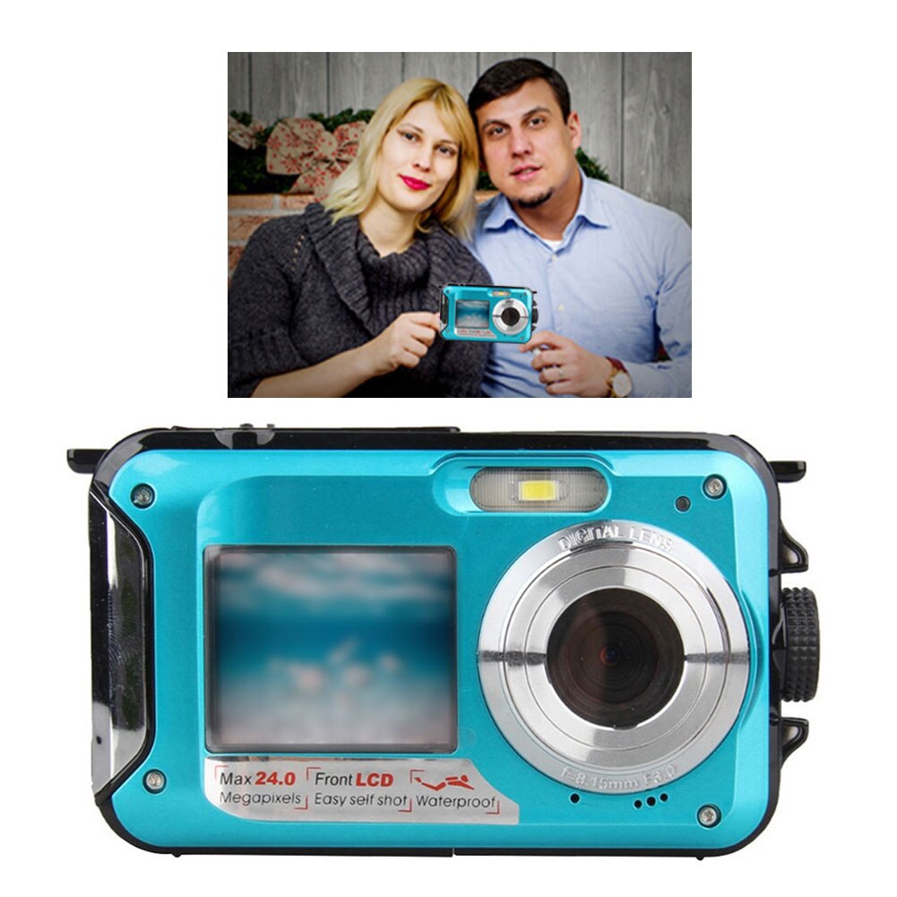 48MP Underwater Waterproof Digital Camera Dual Screen Video Camcorder Point And Shoots For Snorkeling Swimming Surfing Drifting