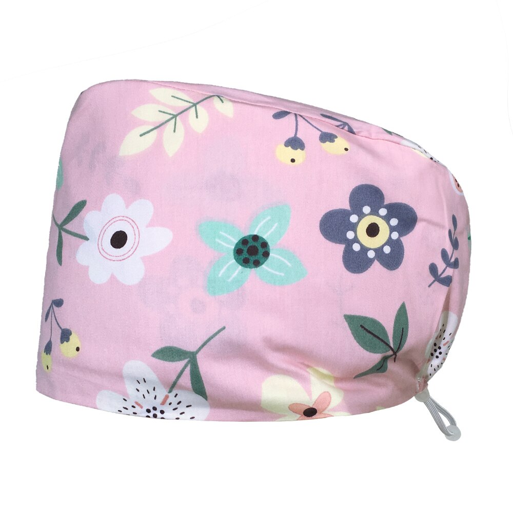 Scrubmuts voor huisdieren, verstelbare elastische gesp, werkmutsen voor voedingsdeskundigen, zweetabsorberend, cartoonprint, veelkleurige scrubmuts: 82025