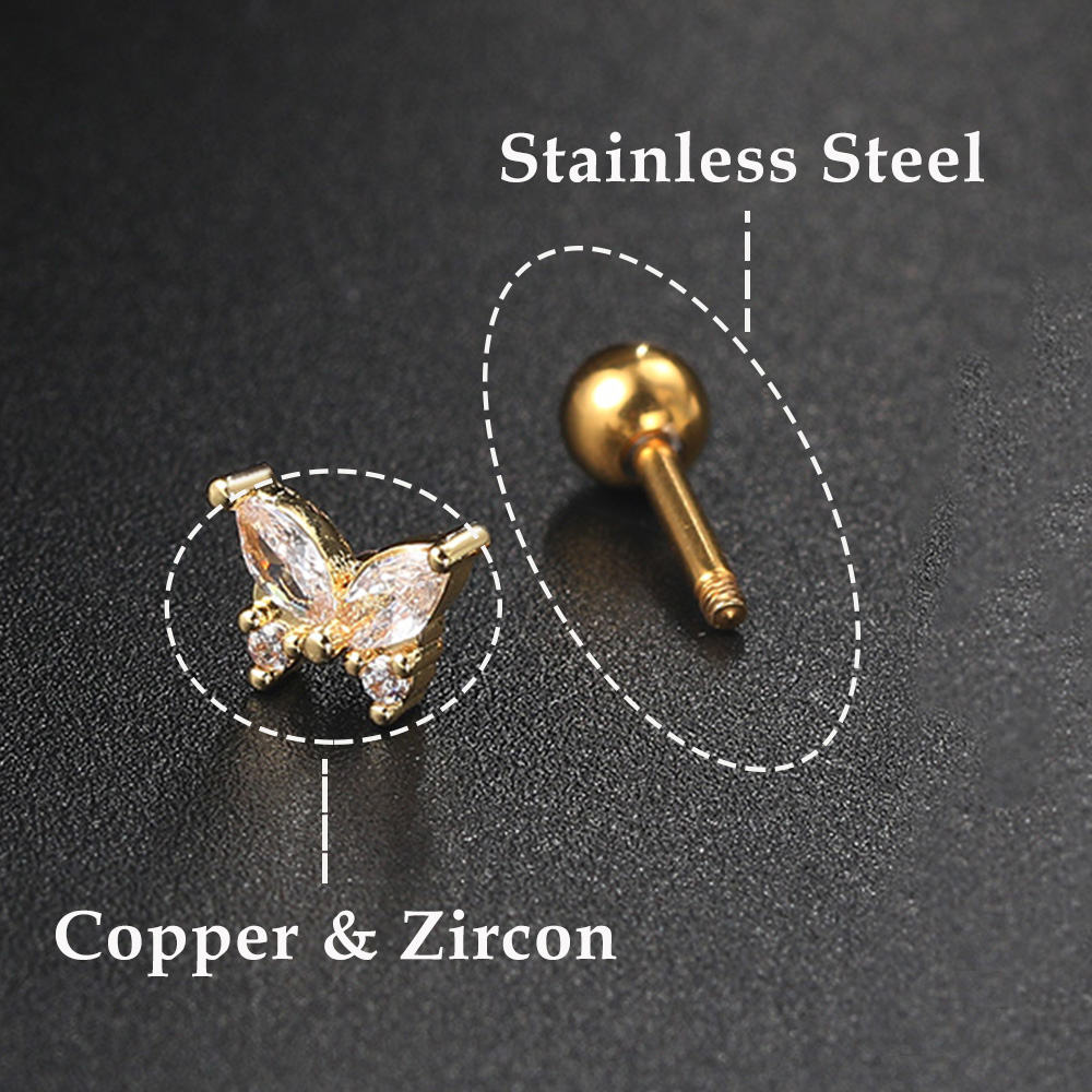 Piercing de oreja Y2k para mujer, pendientes de hélice Daith Snug para mujer, anillo de tabique Tragus Clicker de cartílago con cadena, de joyería INS, 1PC