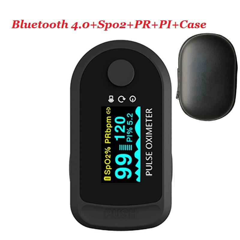 Bluetooth APP oxímetro de pulso de SPO2 PR PI RR Monitor pantalla OLED oxímetro de oximetro de dedo Spo2 PR PI soporte de monitor Android iOS