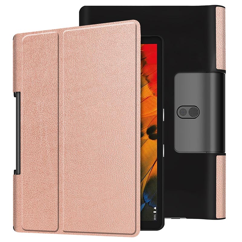 Cover For Lenovo Yoga smart tab 10.1 case YT-X705F Ultra thin PU Leather Stand Flip Case for Lenovo Yoga Tab 5 Case Coque: Rose gold