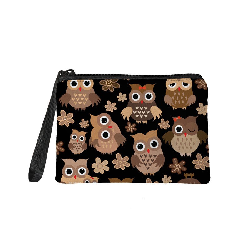 NOISYDESIGNS-monedero pequeño con dibujos animados de búho para mujer, cartera pequeña, monedero, tarjetero: Z7769D82