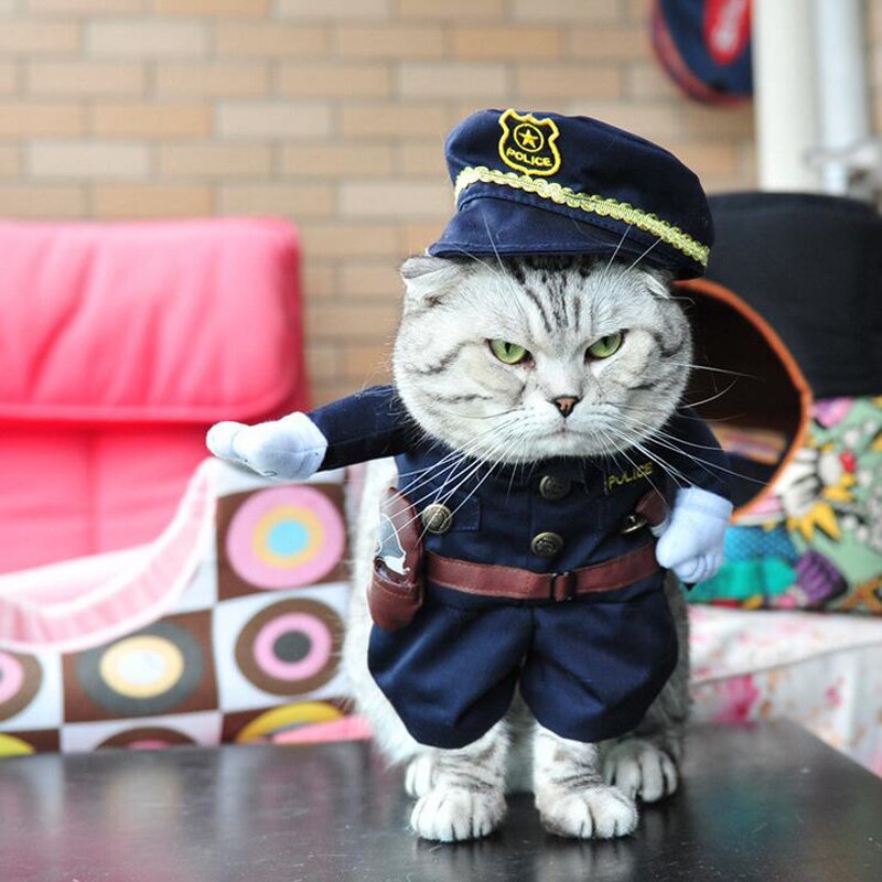 Funny Cat Outfits Pet Costumes Cats Suit Spring and Summer Puppy Dog Clothes Police Best Selling