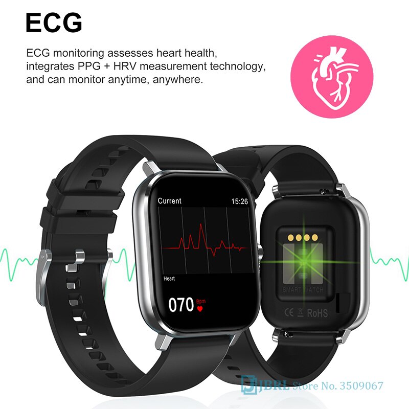 sport ecg firkantet digital klokke menn kvinner bluetooth samtale besvare digital armbåndsur dame stål passe klokker herre android ios