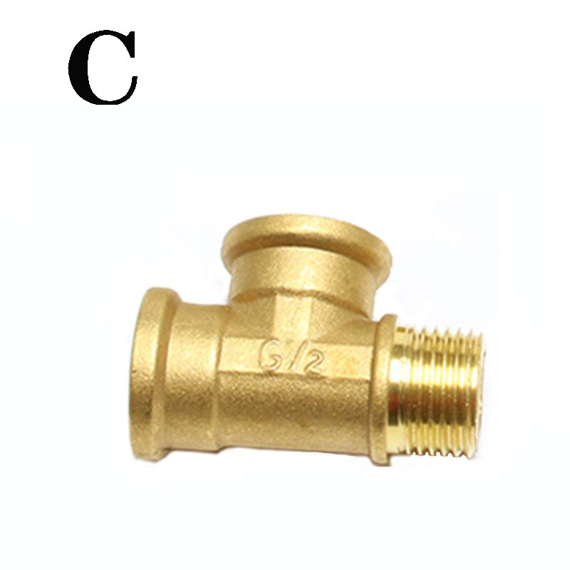 Brass pipe joint water-oil coupler joint adapter internal thread 1/8" 1/4" 3/8" 1/2" bsp type t copper: C / 1/2"
