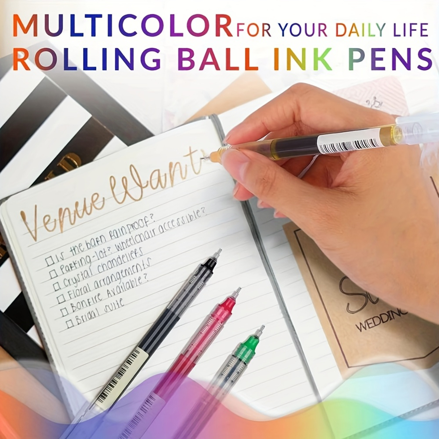 24-Pack Quick-Drying Ink Rollerball Pens, 0.5mm Fine Point Gel Pens for Office & School Supplies, Smooth Writing Multicolor Pens