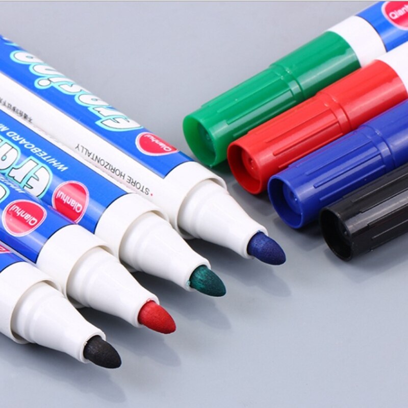 Rotuladores borrables de pizarra blanca para niños, bolígrafos de vidrio para dibujo, oficina, Reunión, escuela y profesores, varios colores, 4 unidades