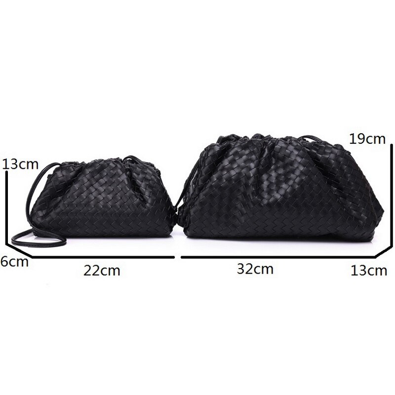Weben Wolke Knödel Tasche Neue Weibliche Hand Tasche Stricken Kreuz-körper Tasche Hälfte Kreis Clip Tasche Zwei größe