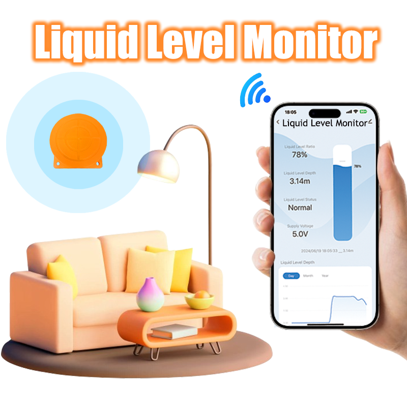 Tuya Smart Zigbee Ultradźwiękowy poziom cieczy Monitor poziomu wody w czasie rzeczywistym Czujnik APP Monitor Powiadomienie o alarmie poziomu wody
