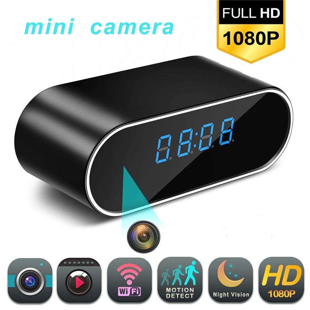 1080P Hd Klok Camera Draadloze Wifi Micro Cam Ir Night View Alarm Camcorder Digitale Klok Video Camera Mini Dvr + Verborgen Tf Card