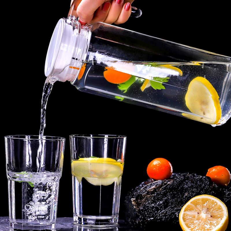 Vattenflaska glas vattenflaska hushåll värmebeständig varm vit vattenkokare fruktjuice kanna stor kapacitet anknäbb tekanna.