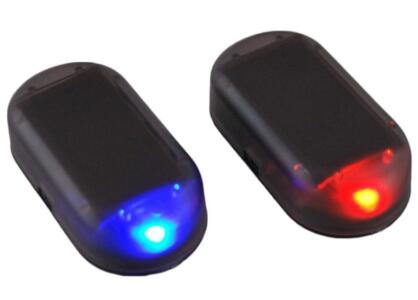 Luz Led Universal de seguridad de imitación para coche, lámpara de advertencia antirrobo, 2 piezas, parpadeante, alimentada por energía Solar, alarma simulada: Default Title
