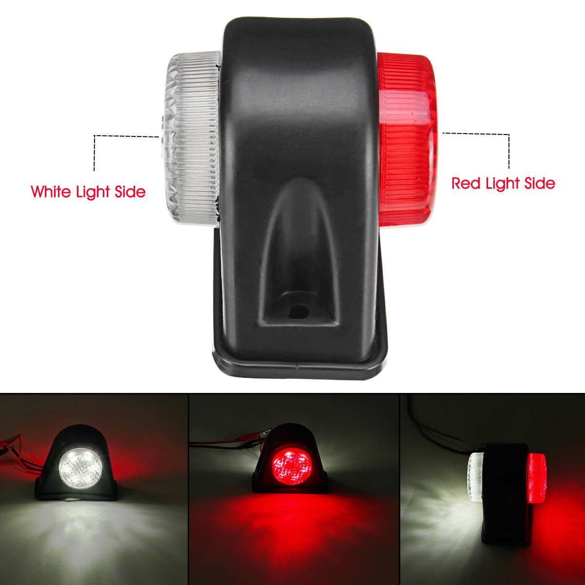 12V 24V Car Truck 12 LED Side Marker Light Double Side Indicator Lamps Signal for Trailer Lorry Van Caravan RV